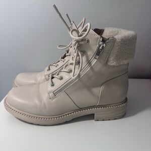 Women's Cream Ankle Boots